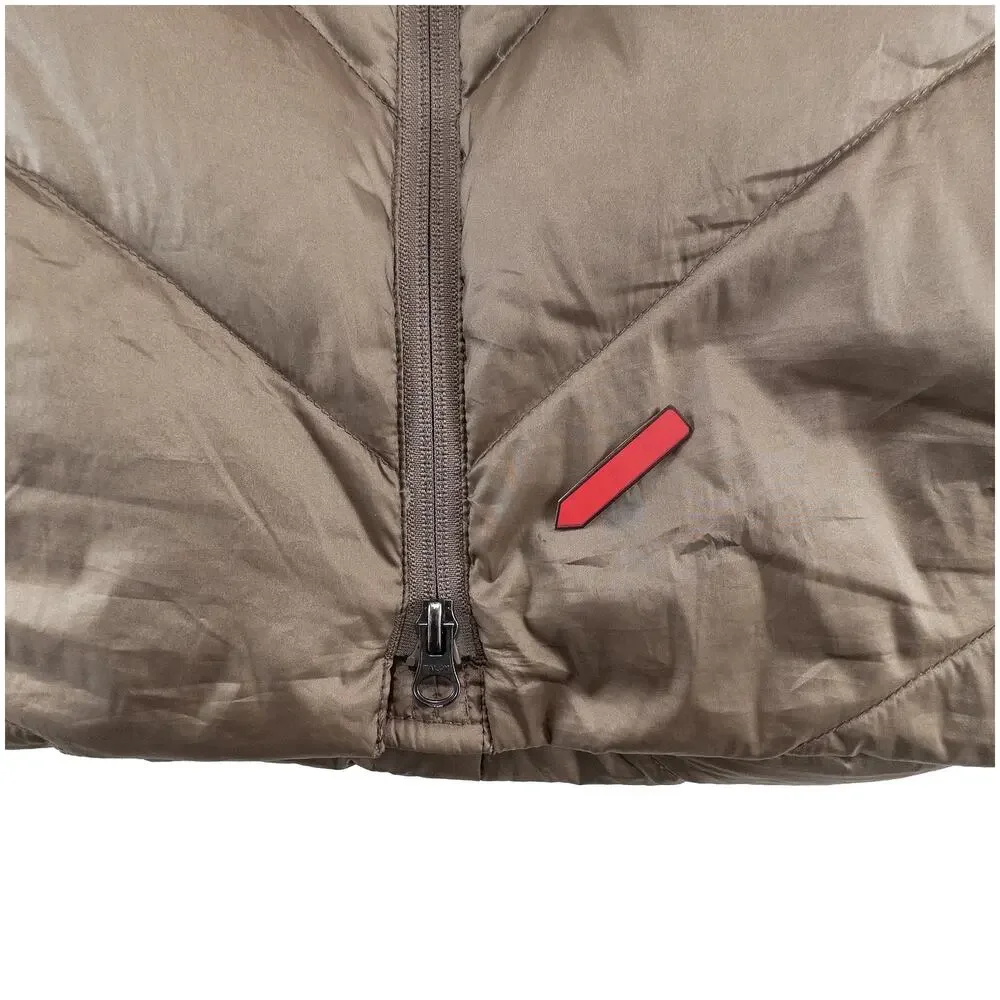 Lands’ End Wanderweight Down Coat Women S Brown Packable Hooded Mid Length